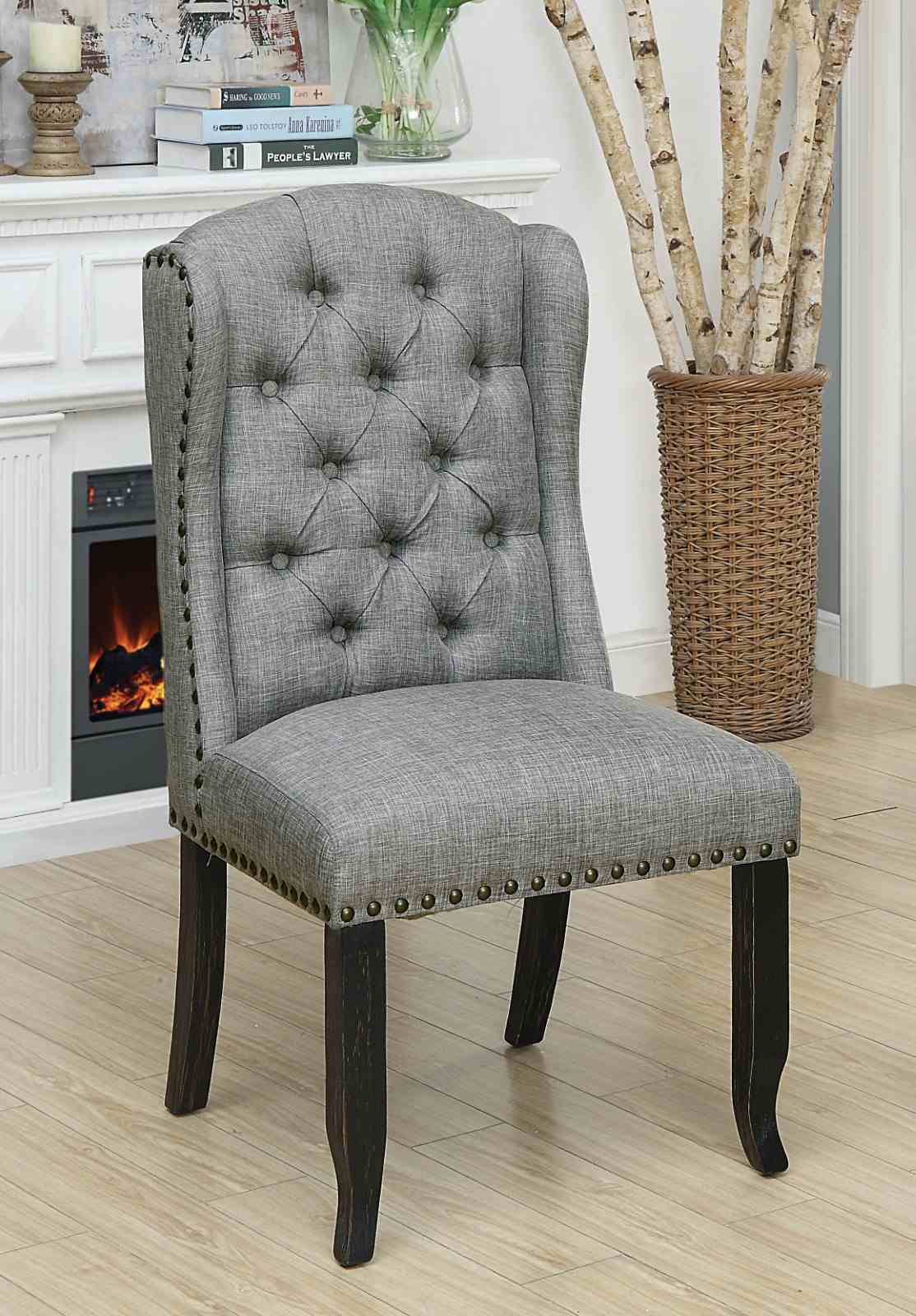 Sania - Wingback Chair, Light Gray (2/CTN)