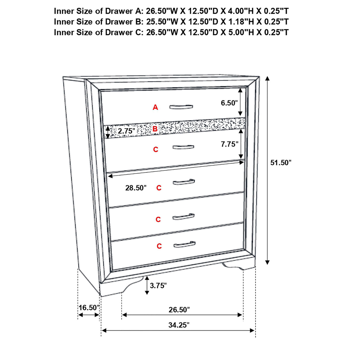 Annie - 5 Piece Bedroom Set