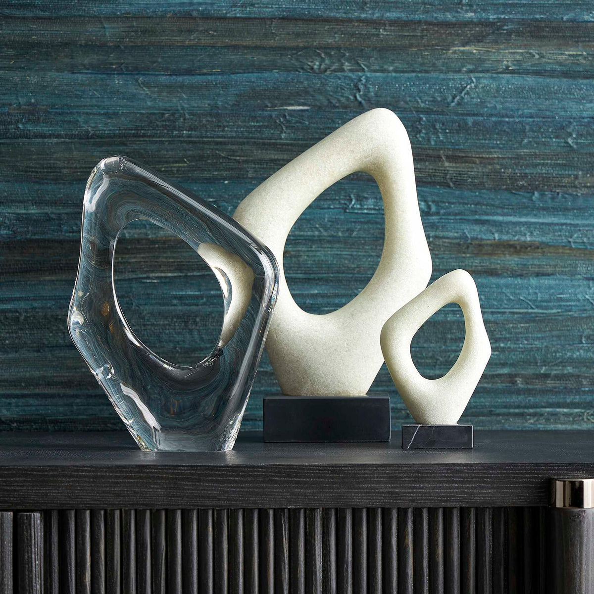 Stone Cavern - Sculptures (Set of 2) - Black / White