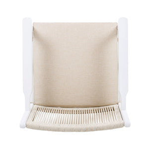 Outdoor Dining Armchair (Set of 2) - Beige / White