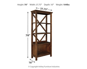 Baldridge - Large Bookcase - Rustic Brown - R&R Furniture Gallery (Fountain Valley, CA)