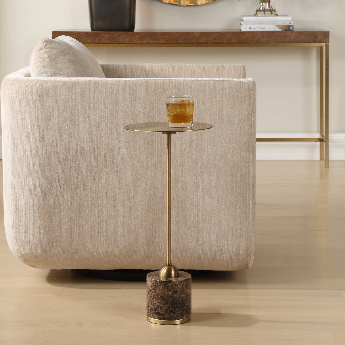 Verlin - Brass Drink Table - Black