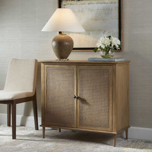 Coast - 2 Door Rattan Cabinet - Woodtone