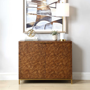 Jethro - Burl 2 Door Cabinet - Woodtone