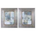 Set of two framed abstract prints by Uttermost, Gilded Whimsy in dark gray, modern wall art for contemporary decor.