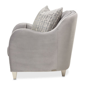Roxbury Park - Velvet Matching Chair - Steel / Slate