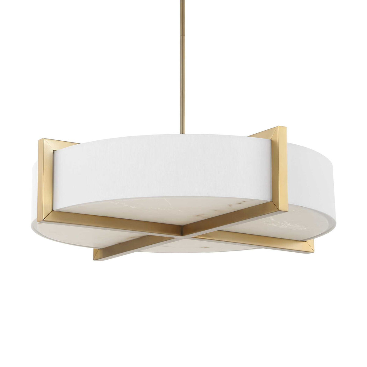 Cresson - 4 Light Drum Pendant - White / Gold