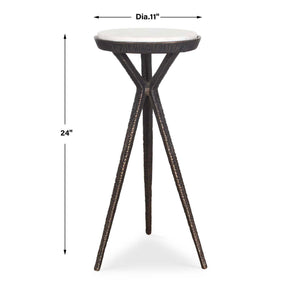 Tilton - Marble Accent Table - Black / White