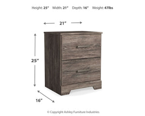 Ralinksi - Two Drawer Night Stand - Gray - R&R Furniture Gallery (Fountain Valley, CA)