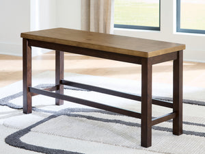 Rylandeen - Double Counter Height Bench - Light Brown / Dark Brown - R&R Furniture Gallery (Fountain Valley, CA)
