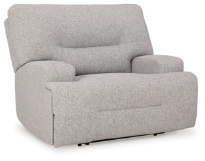 Acklen Place - 4 Pc. - 3-Piece Power Reclining Sectional Sofa With Raf Chaise, Wide Seat Power Recliner - Pewter - R&R Furniture Gallery (Fountain Valley, CA)