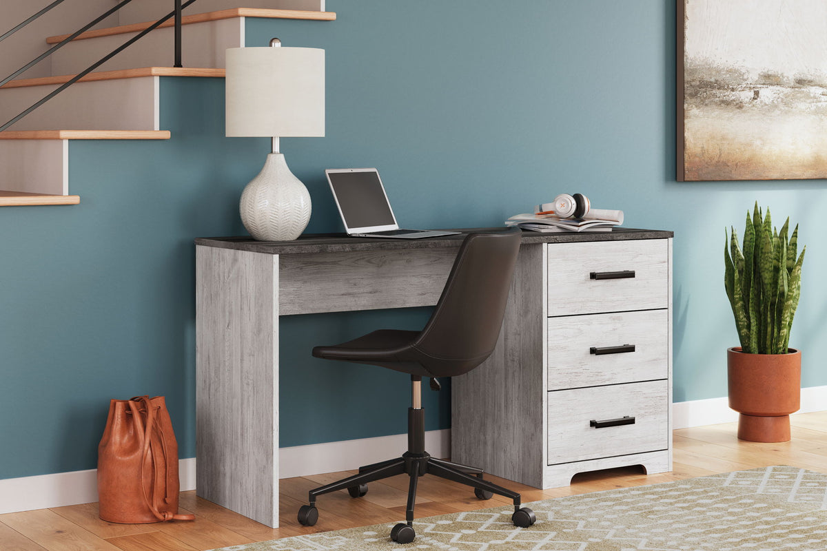 Shawburn - Home Office Desk - White / Dark Charcoal Gray - R&R Furniture Gallery (Fountain Valley, CA)