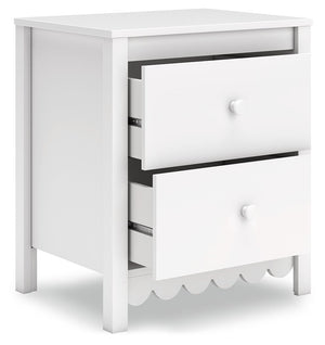 Hallityn - Two Drawer Night Stand - White - R&R Furniture Gallery (Fountain Valley, CA)