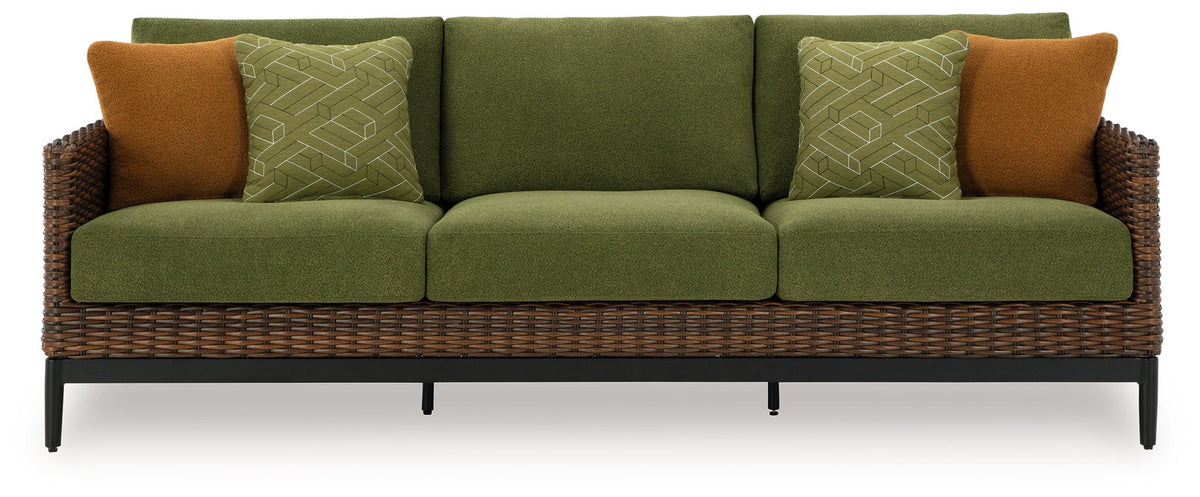 Horizon Hall - Sofa With Cushion - Brown / Green - R&R Furniture Gallery (Fountain Valley, CA)
