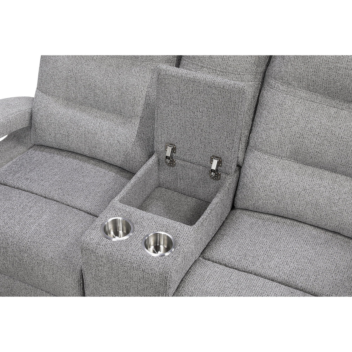 Isolde - Power Reclining Sofa, LED Lighting - Gray