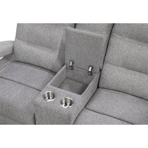 Isolde - Power Reclining Sofa, LED Lighting - Gray