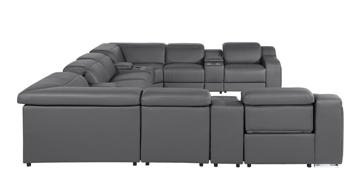 1116 - 12-Piece U-Shaped Sectional Sofa In With 4 Power Recliners & Power Headrests
