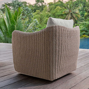 Sunset - Outdoor Swivel Lounge Chair - Oatmeal / Oyster White