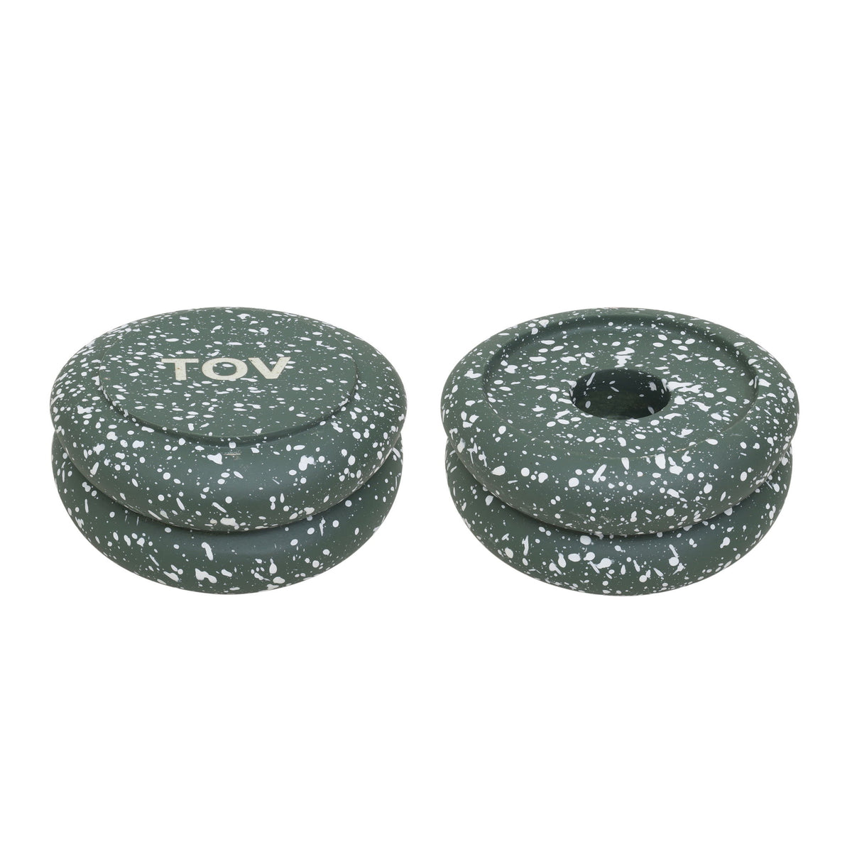 Gabby - Stacking Candle Holder (Set of 2) - Speckled Green - R&R Furniture Gallery (Fountain Valley, CA)