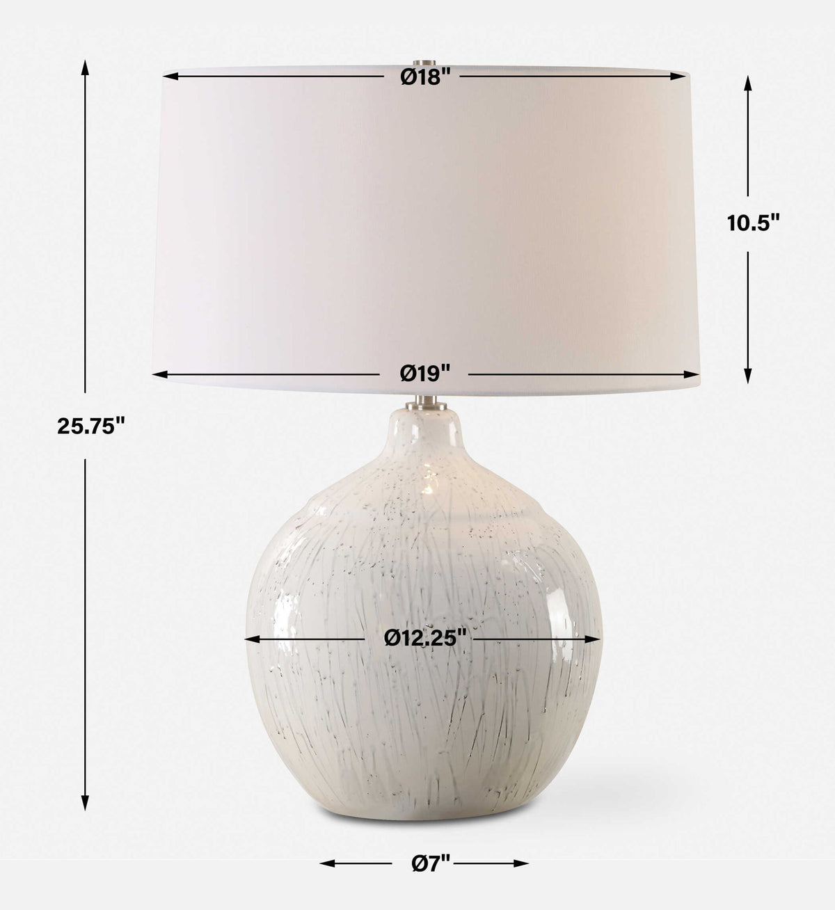 Dribble - White Glaze Table Lamp