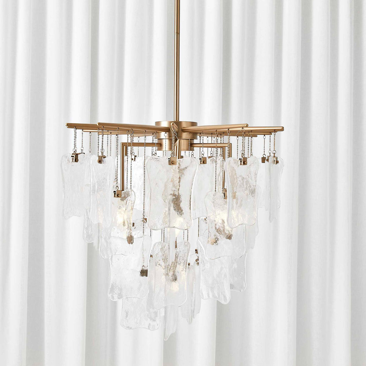 Seeded Shield - 8 Light Chandelier