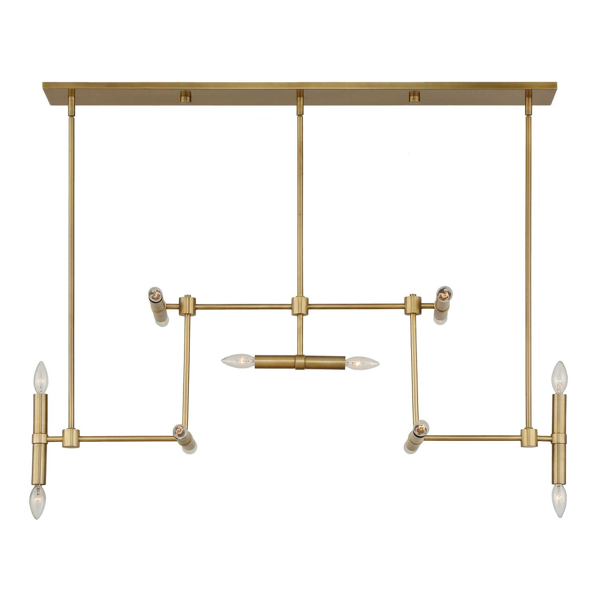 Uttermost 14 light modern linear gold pendant light fixture with sleek, contemporary design for stylish interior lighting.