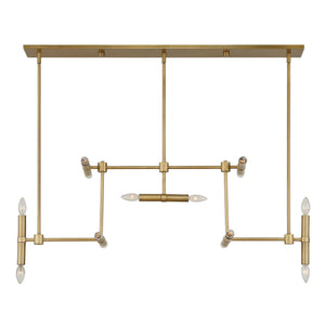 Uttermost 14 light modern linear gold pendant light fixture with sleek, contemporary design for stylish interior lighting.