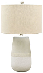 Shavon - Ceramic Table Lamp - Beige / White - R&R Furniture Gallery (Fountain Valley, CA)