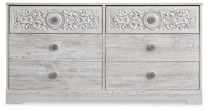 Paxberry - Six Drawer Dresser - Weatherworn - Whitewash - R&R Furniture Gallery (Fountain Valley, CA)