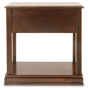 Breegin - Chair Side End Table - Removable Tray - Brown - R&R Furniture Gallery (Fountain Valley, CA)