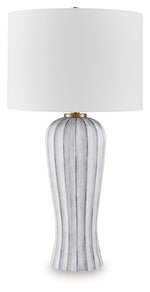 Lanwell - Poly Table Lamp - Antique Gray - R&R Furniture Gallery (Fountain Valley, CA)