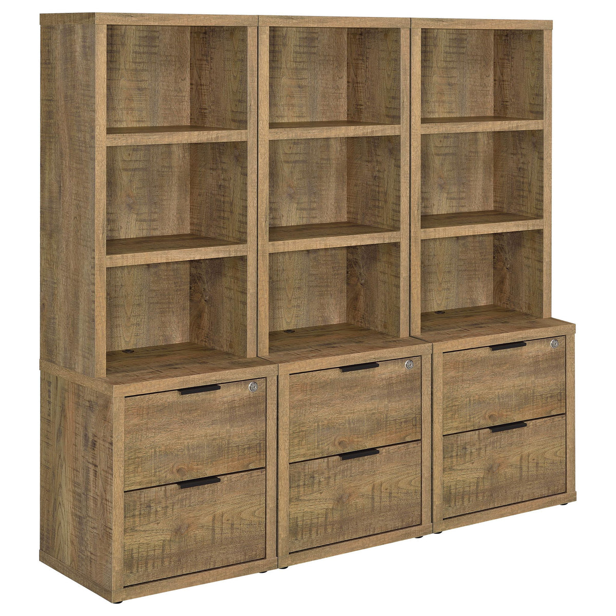 Geary - 3 Piece Wall Unit Bookcase Set With USB Storage