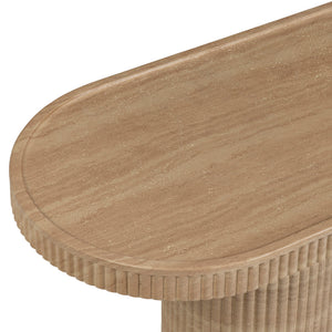 TOV Furniture Darcy console table with sleek wooden surface and modern design, ideal for entryways or living spaces.