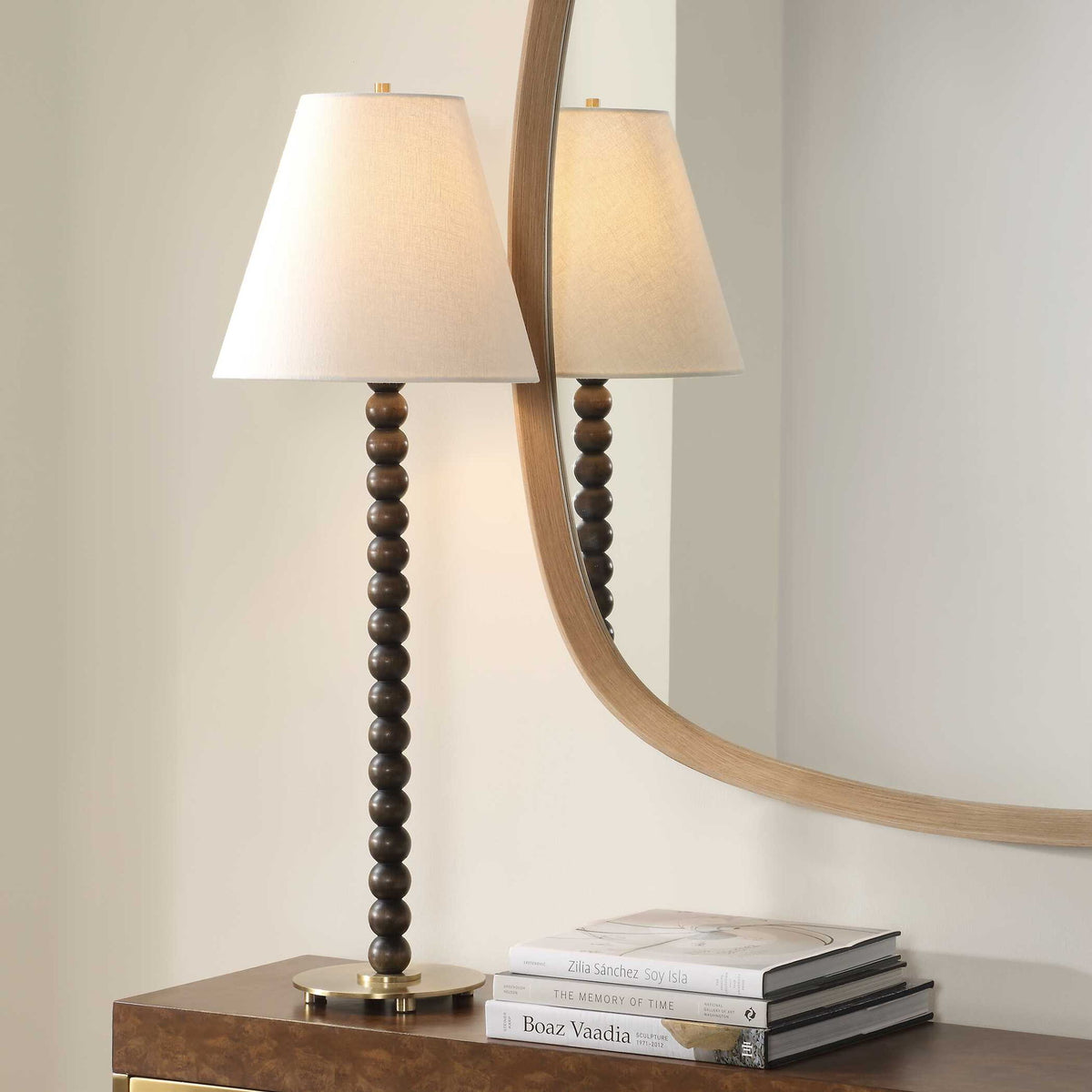 Gallus - Wood Spheres Table Lamp - Brown / Woodtone