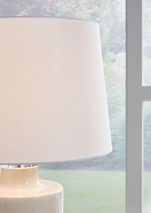 Cylener - Ceramic Table Lamp - Off White - R&R Furniture Gallery (Fountain Valley, CA)