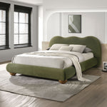 Finamore - Queen Bed, Olive Green Velvet