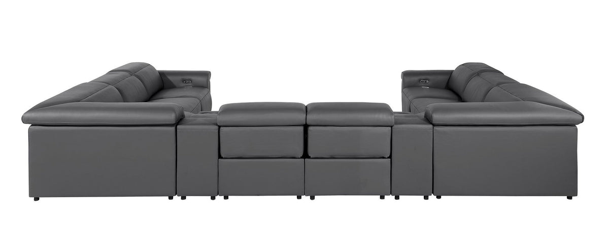 1126 - 10-Piece U-Shaped Sectional Sofa In With 4 Power Recliners & Power Headrests