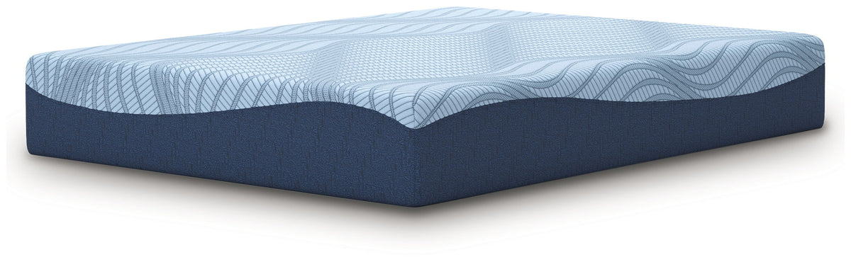 Sierra Sleep® by Ashley Peak 2.0 12-inch Memory Foam Mattress with plush surface, showcasing its smooth, comfortable top layer.