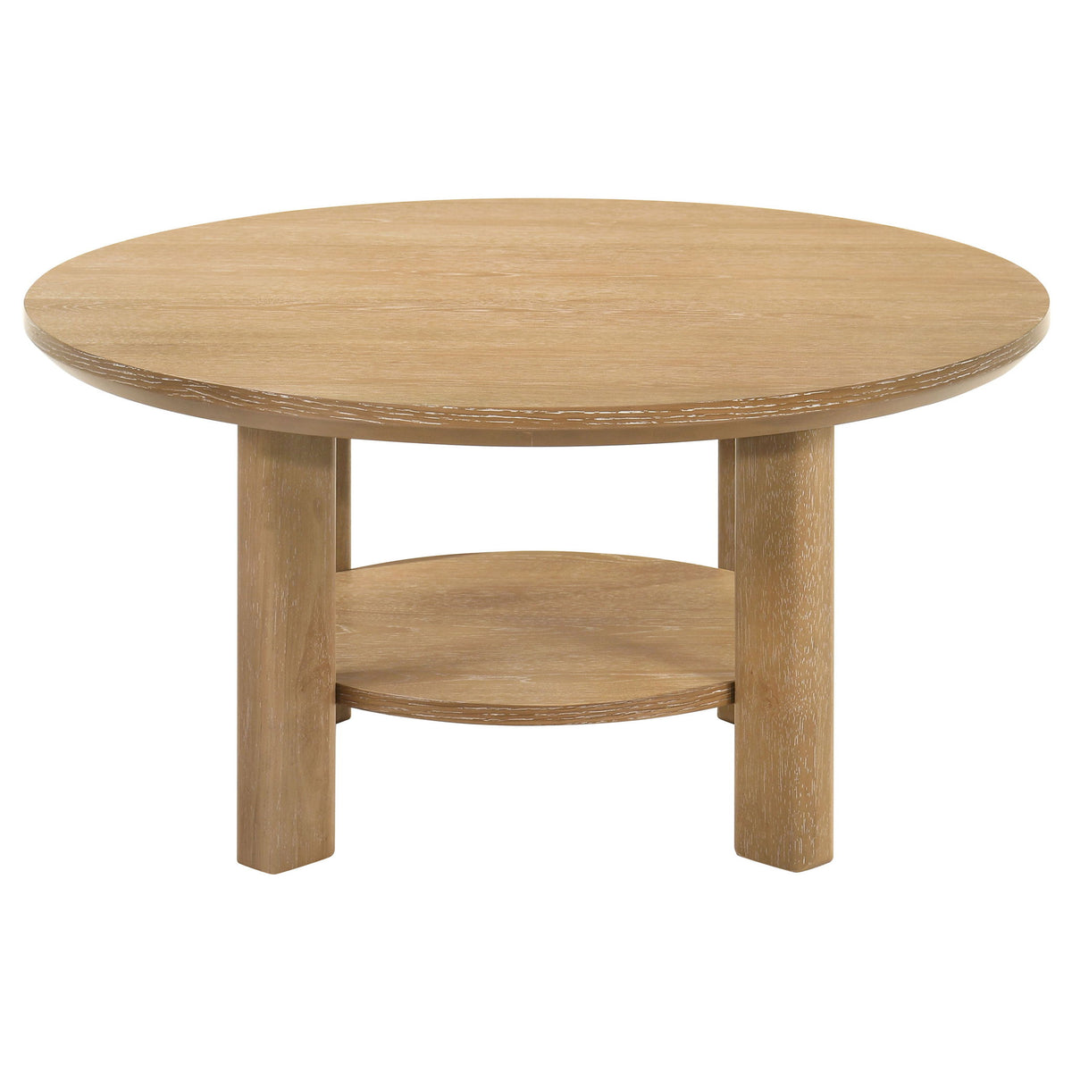 Crispin - 2 Piece Coffee Table Set With Open Shelves - Light Oak