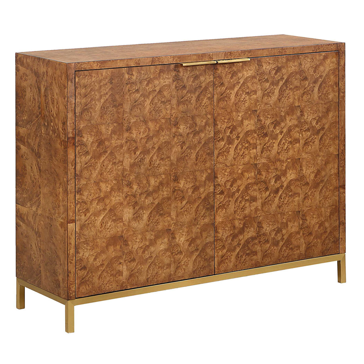 Jethro - Burl 2 Door Cabinet - Woodtone