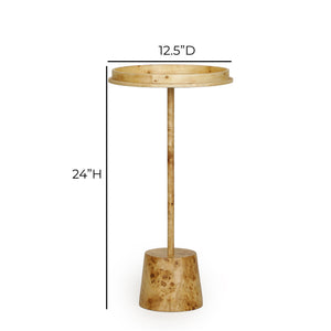 Destin - Burl Designer Side Table - Natural