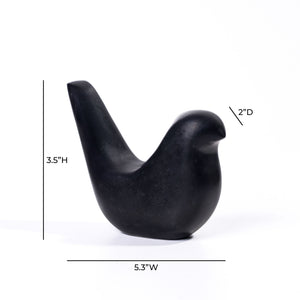 Marble Bird Statue - Black