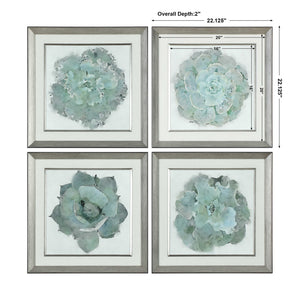 Natural Beauties - Botanical Prints (Set of 4) - Light Blue
