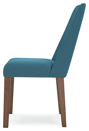 Lyncott - Dining Uph Side Chair (Set of 2) - Blue / Brown - R&R Furniture Gallery (Fountain Valley, CA)