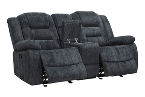 Bolton - Glider Reclining Console Loveseat - Misty Storm
