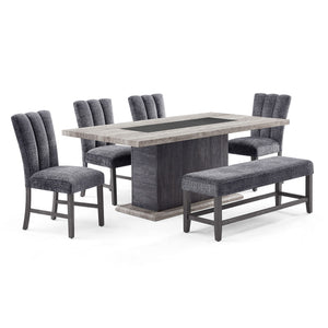 Dining Table, Fits Up To 6 People - Gray