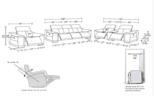 2679 - Power Reclining Sofa, Console Loveseat & Chair Set In Genuine Leather (6 Recliners)