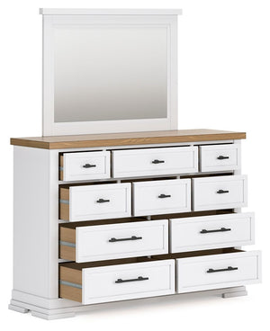 Ashbryn - Dresser And Mirror - White / Natural - R&R Furniture Gallery (Fountain Valley, CA)