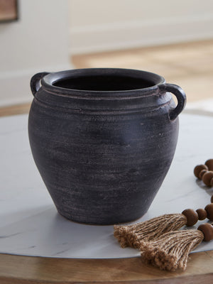 Signature Design by Ashley Meadie 9-inch vase with a sleek, modern ceramic design perfect for home decor.