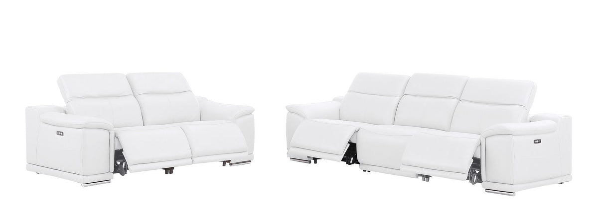 2679 - Genuine Leather Reclining Set (Sofa And Loveseat With 4 Power Recliners)